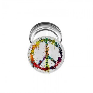 Caja redonda 5.5 cm. Peace Colorful