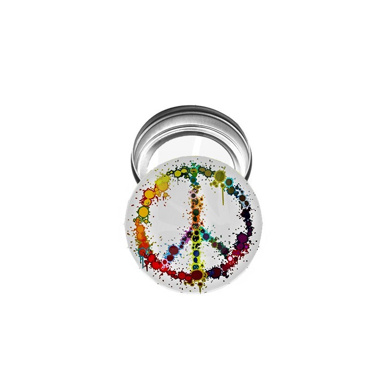 Caja redonda 5.5 cm. Peace Colorful Caja redonda 5.5 cm. Peace Colorful