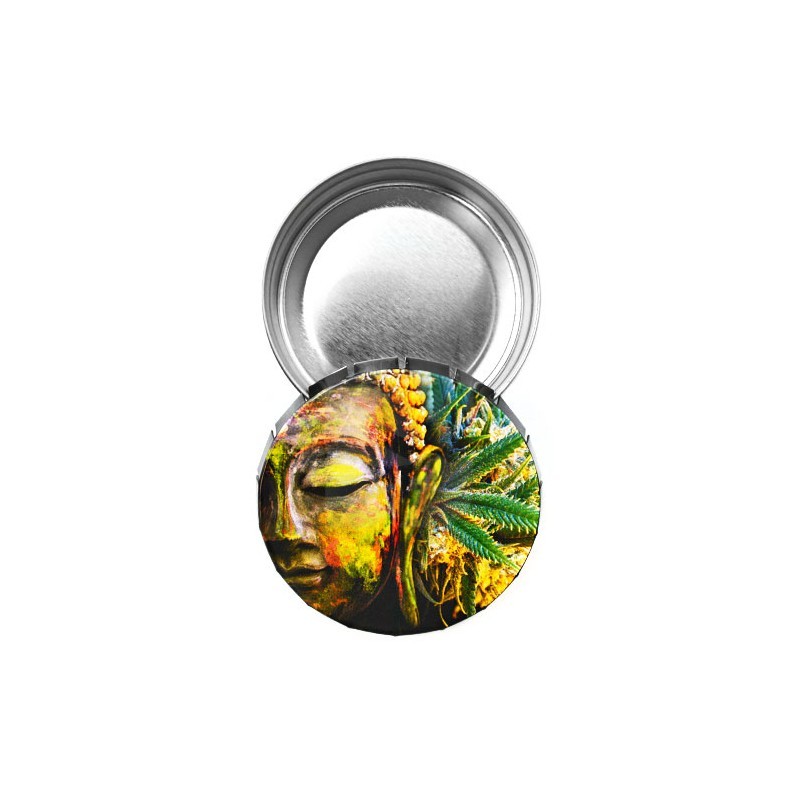 Round Box 5.5 cm Buddha Hemp Leaf