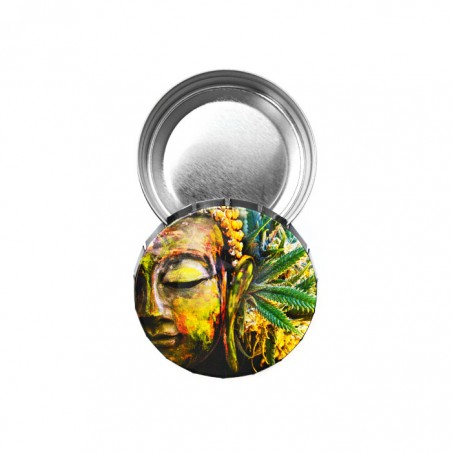 Round Box 5.5 cm Buddha Hemp Leaf