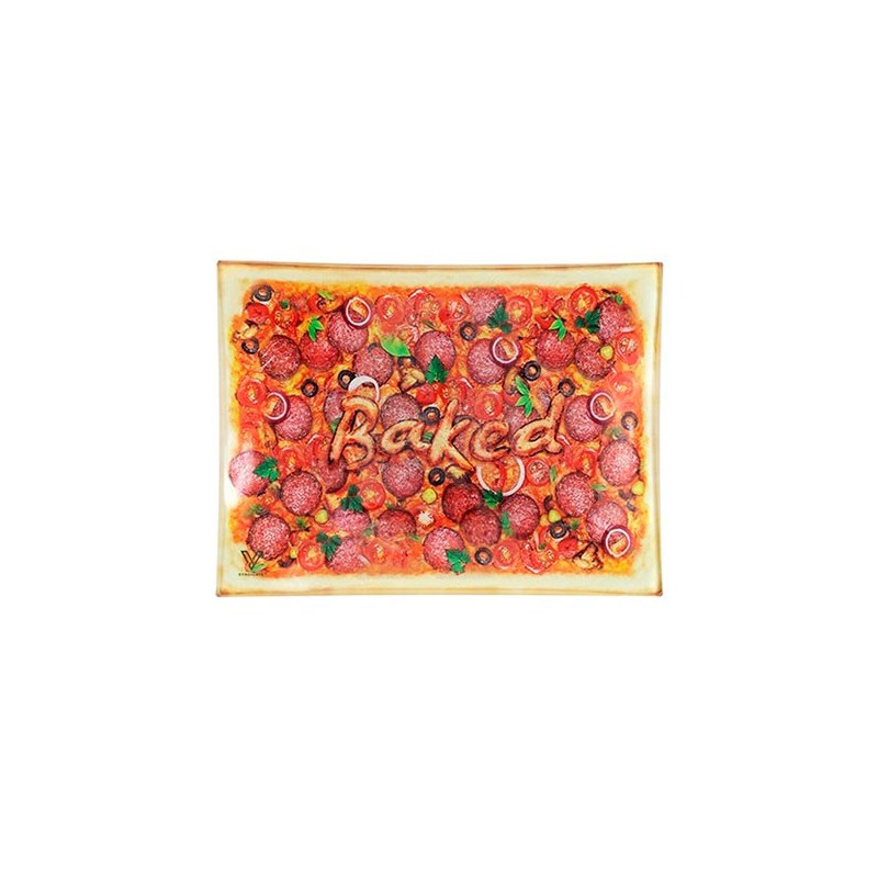 Bandeja de liar cristal Pizza 16 x 12 Bandeja de liar cristal Pizza 16 x 12