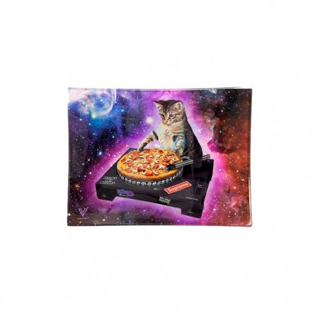 DJ Cat Small Tempered Glass Rolling Tray ⭐