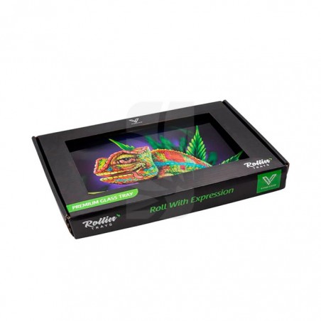 Small Stoned Chameleon Glass Tray