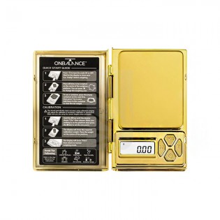 Báscula Shine en Gold con 0,01 - 100 gr de OnBalance