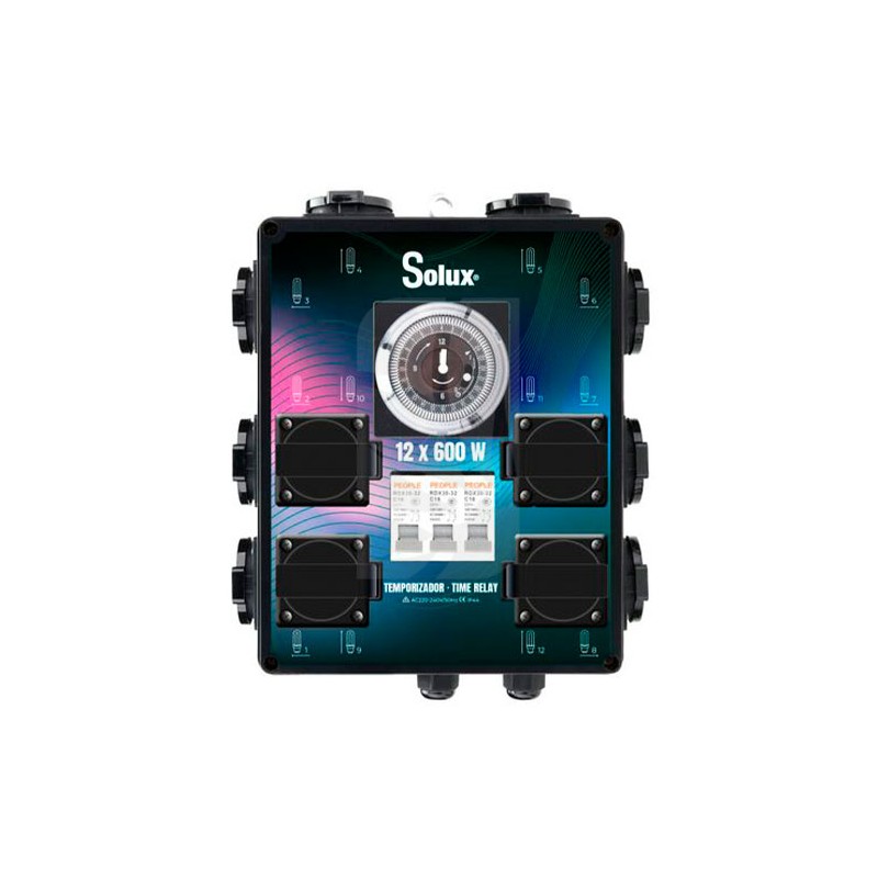 12 x 600 W SOLUX Timer