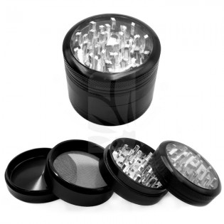 Grinder Negro con Tapa Transparente de 4 Partes
