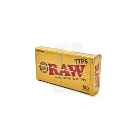 RAW Prerolled Tips Caja Metal 100 u.