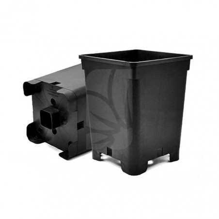 MACETA CC NEGRA 7 L. 18,5 x 18,5 x 25 cm.