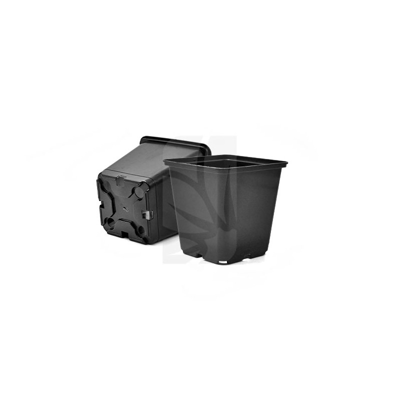 Pot carré noir 1 litre 13x13x13 cm.