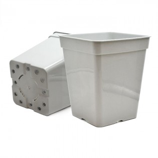 MACETA CUADRADA BLANCA 22x22x26 cm (11 Litros)