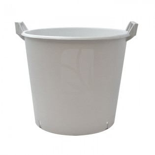 Buy round white pot 40 x 32 cm 27 L. With handle