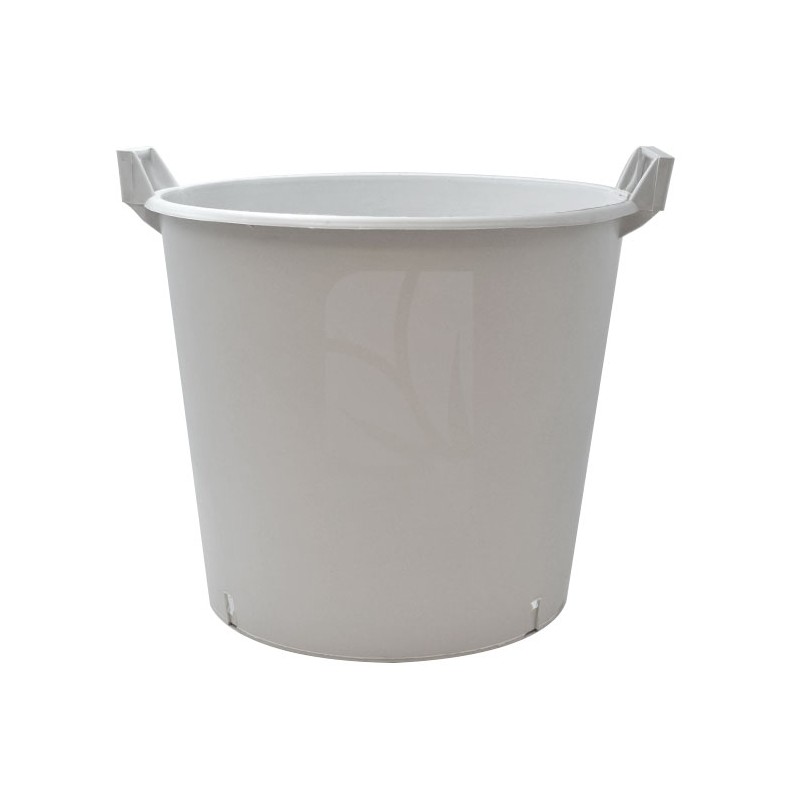 White Round Pot 27 L (40 x 32 cm) with Handle
