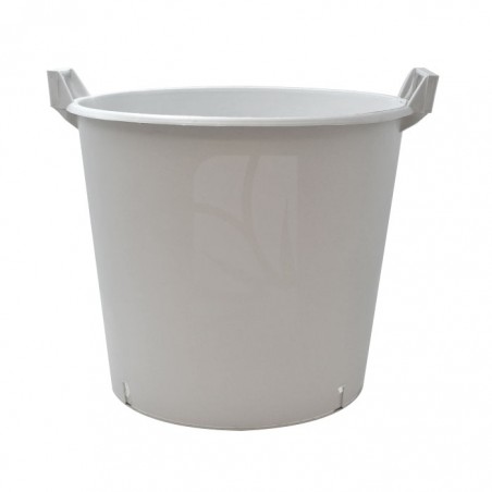 Buy round white pot 40 x 32 cm 27 L. With handle