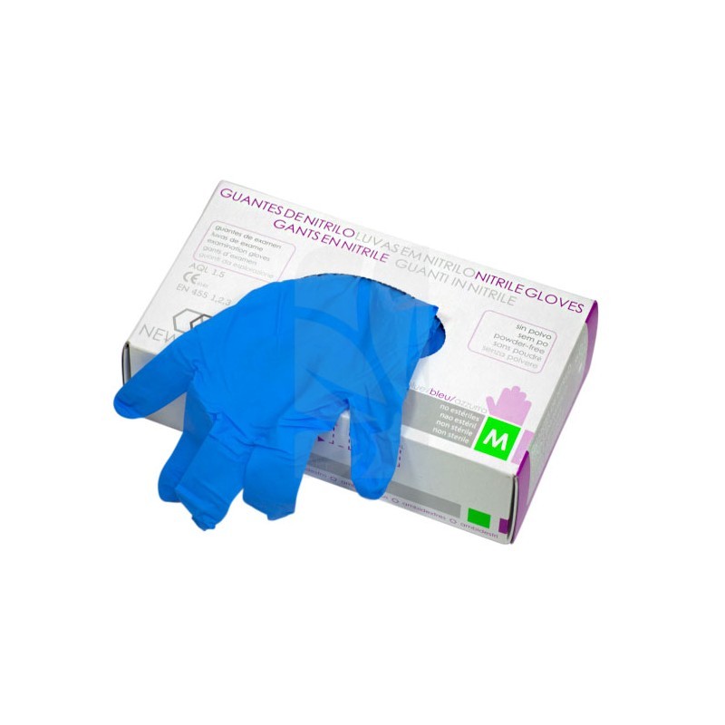 GUANTES NITRILO AZUL LISOS M (100 U) GUANTES NITRILO AZUL LISOS M (100 U)