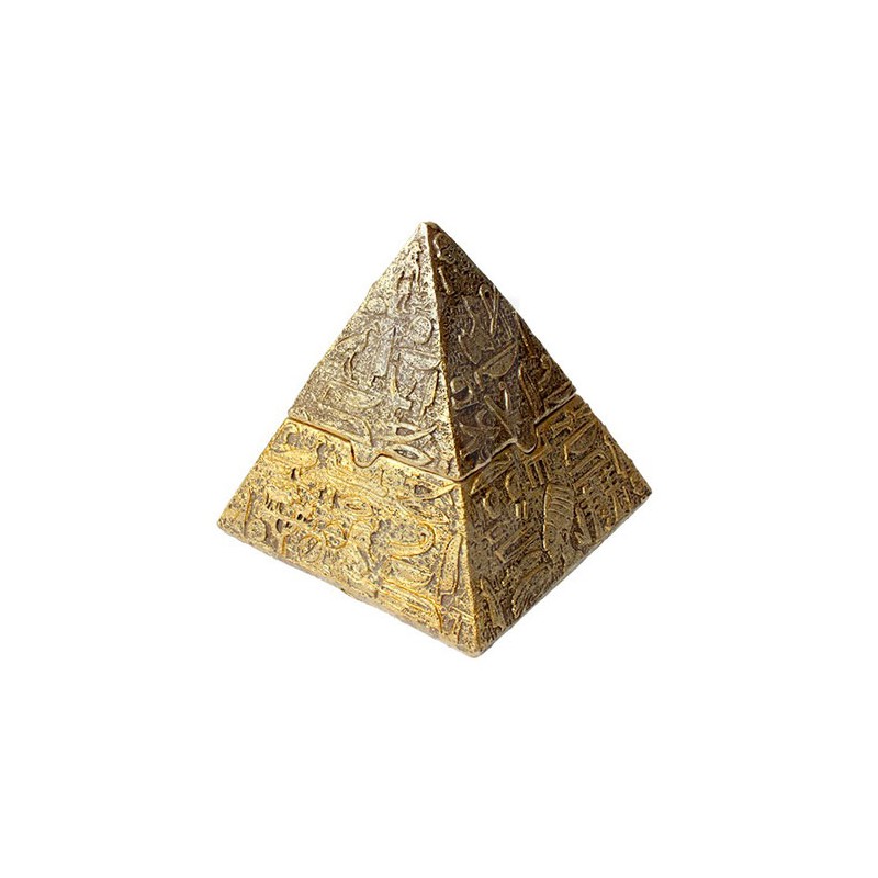 Golden Pyramid Ashtray with Lid