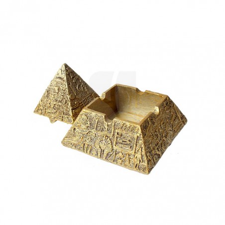 Cenicero Piramide dorada con tapa