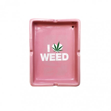 Cenicero I Love Weed Rosa