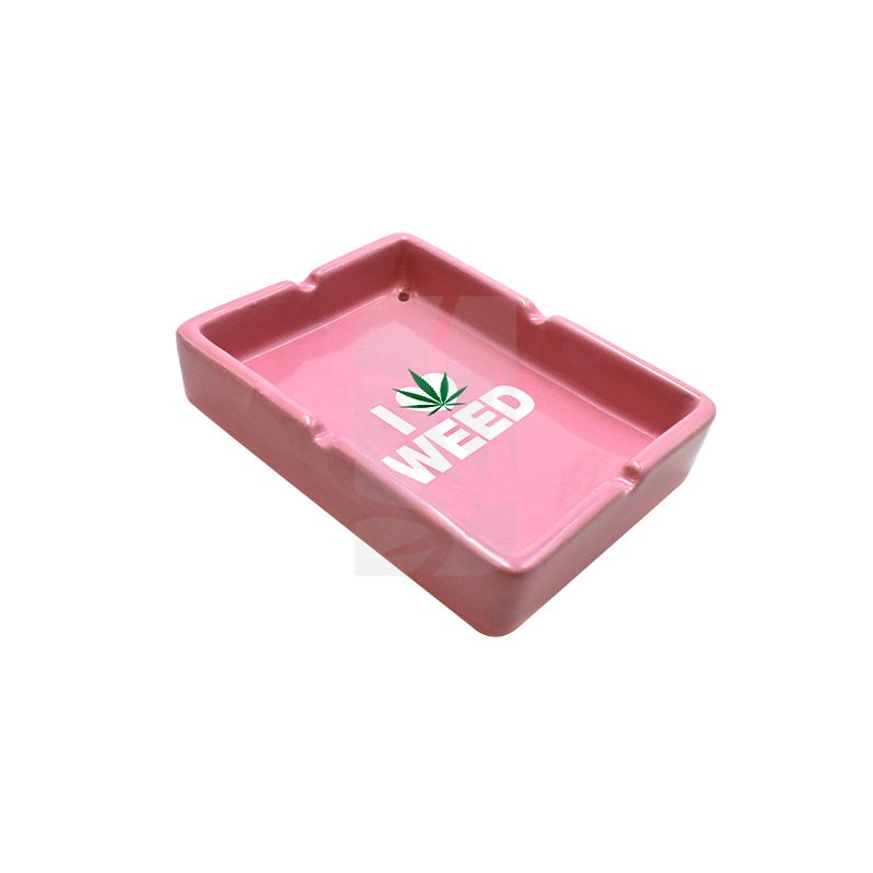 Cenicero I Love Weed Rosa