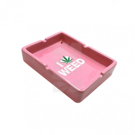 I Love Weed Ashtray in Pink ⭐ Smoking Accessories