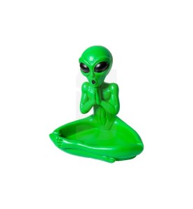 Comprar Cenicero de Alien Verde Meditando barato