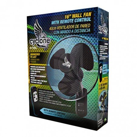 Ventilador de Pared de 40 cm. con mando CYCLONE