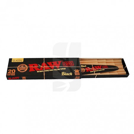 Cono Black en 20 unidades King Size de RAW