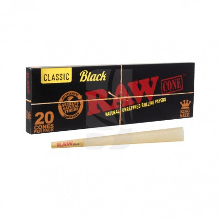 RAW Black King Size Cones 20 Pack