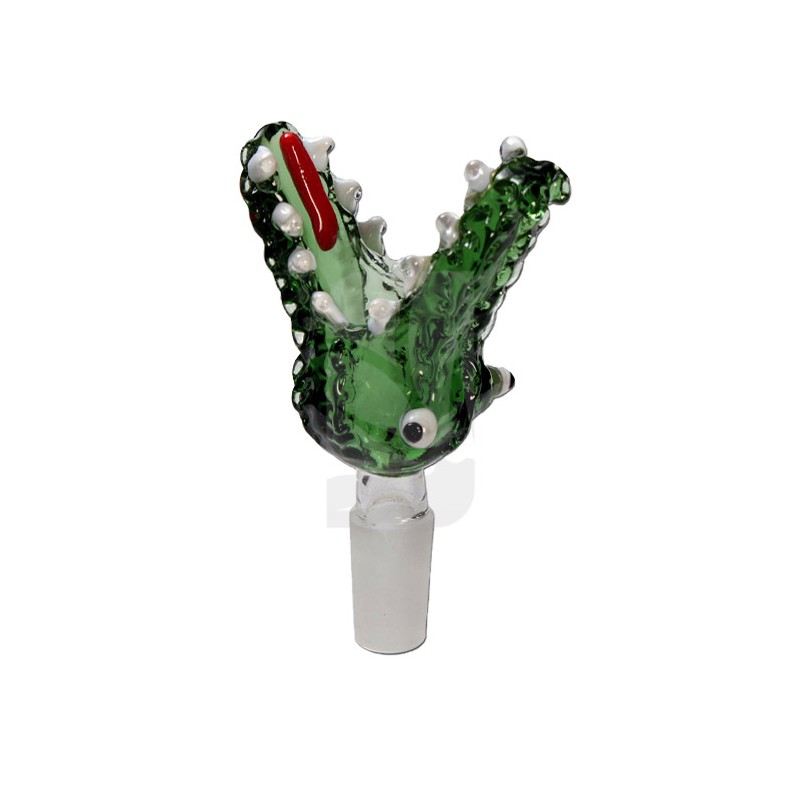 Green Crocodile Glass Bowl