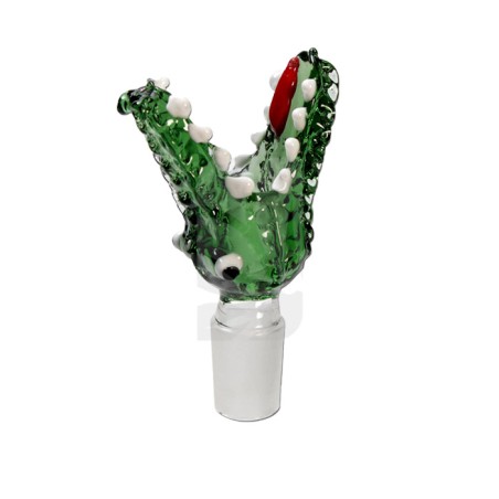 Green Crocodile Glass Bowl 19