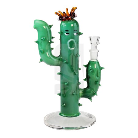 Green Borosilicate Crystal Cactus Pipe 🌵
