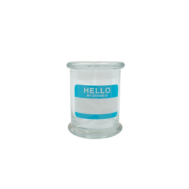 M Glass Pop-Top Jar Hello My Strain Is