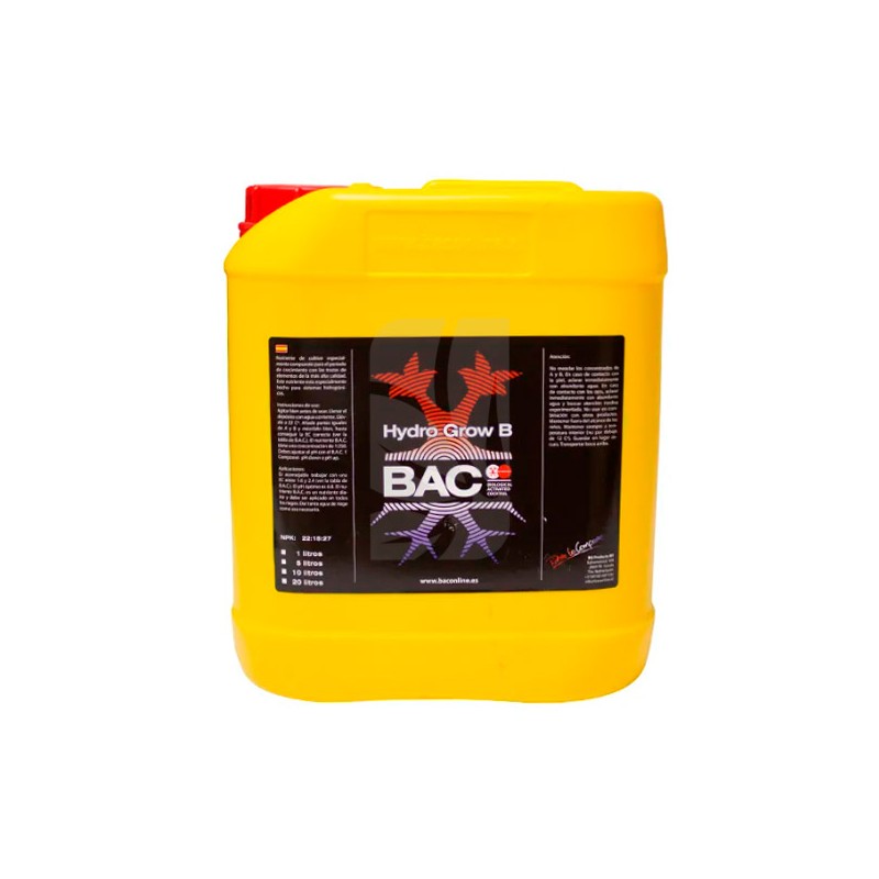 Hydro Grow B de 5 Litros BAC Hydro Grow B de 5 Litros BAC