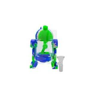 R2-D2 Bong in Green, Blue and White Silicone 🪐