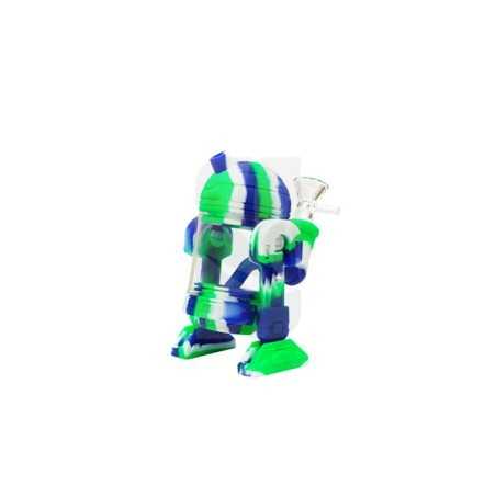 R2-D2 Bong in Green, Blue and White Silicone 🪐
