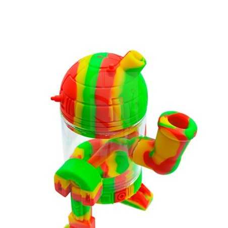Bong de Silicona y cristal Rasta R2 14 cm.