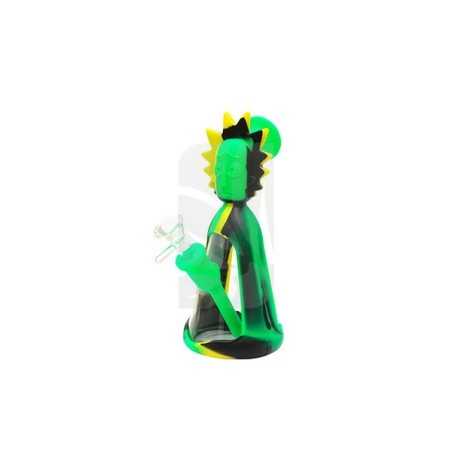 Bong de Silicona R Negro, amarillo y verde 19 cm.