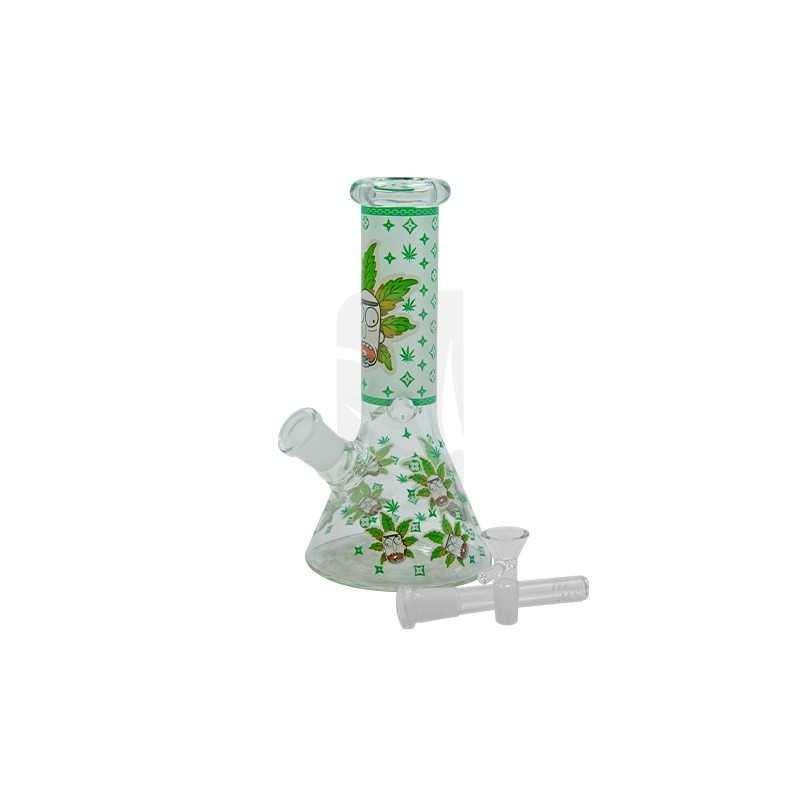 Bong de Cristal 20 cm. Fluo Hojas Bong de Cristal 20 cm. Fluo Hojas