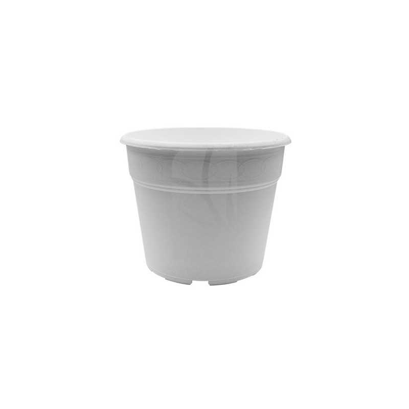 Maceta redonda blanca 12 Litros 30 x 25 cm.