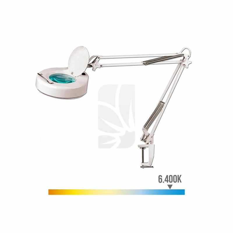 Candeeiro de Mesa com Lupa Iluminada 22W Branco Candeeiro de Mesa com Lupa Iluminada 22W Branco