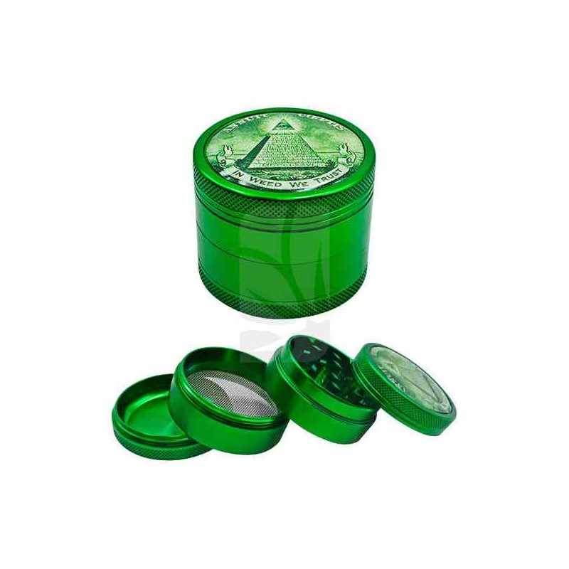 4-teiliger In Weed We Trust Aluminium-Grinder 50 mm