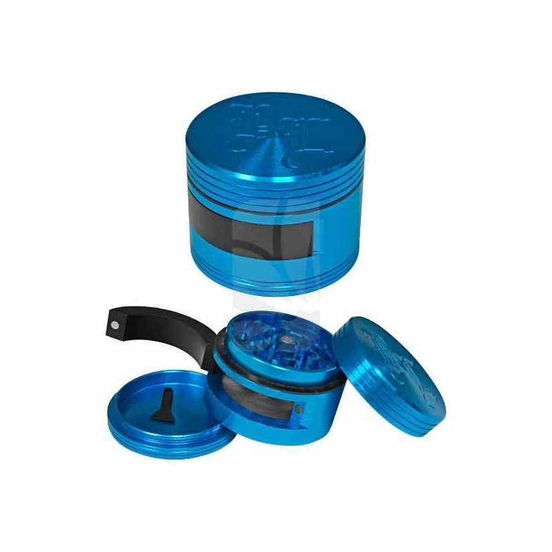 Grinder 3 partes con puerta 62 mm. Azul Grinder 3 partes con puerta 62 mm. Azul