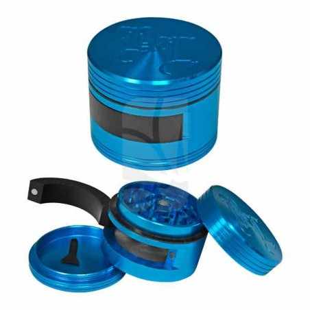 Grinder 3 partes con puerta 62 mm. Azul