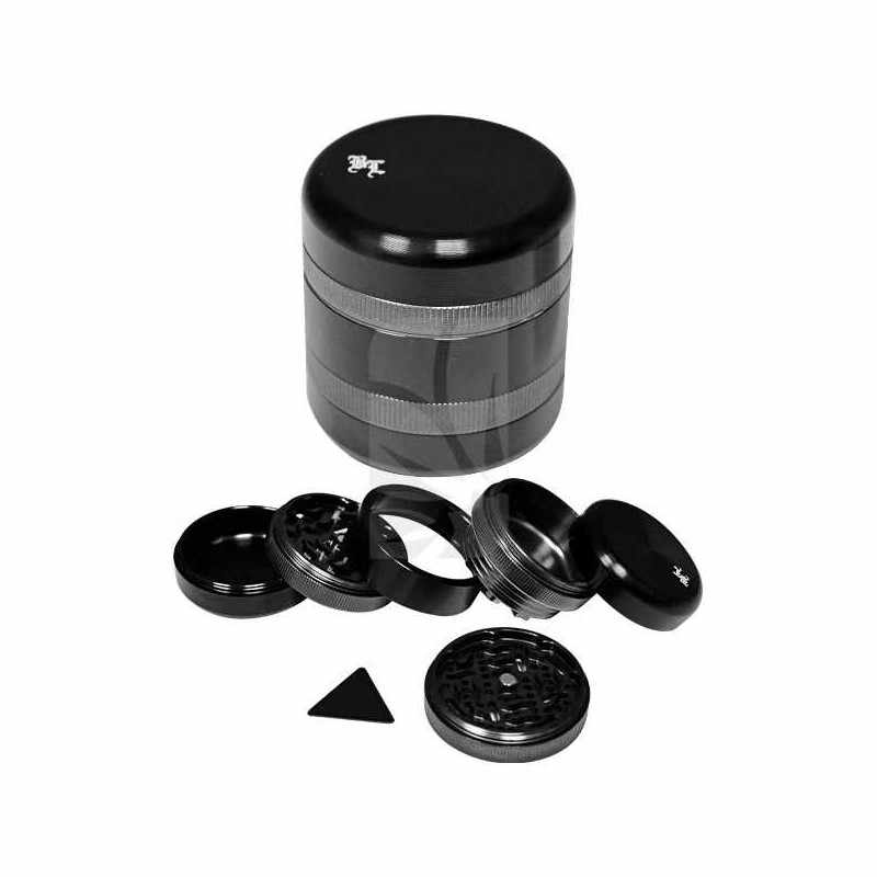 Grinder de Alumínio 5 Partes Cinzento/Preto 55 mm