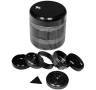 Grinder Aluminio 5 partes Gris/Negro 55 mm.