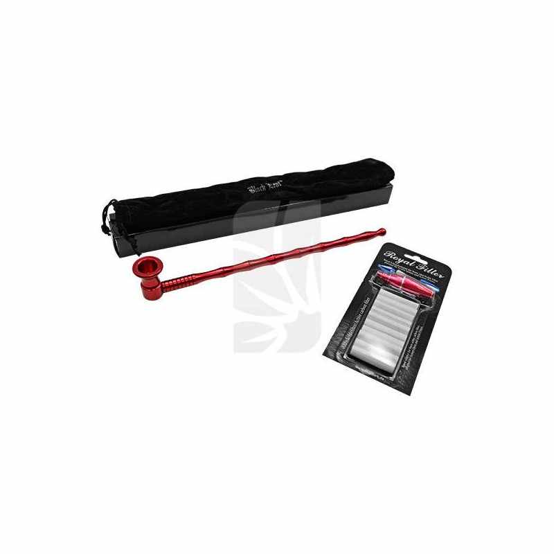 Pipa in alluminio rosso con adattatore per filtro 252 mm