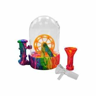 Bong Spinning Wheel de Silicona arcoíris