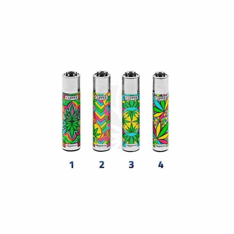 Briquet CLIPPER Large Fluo Leaves