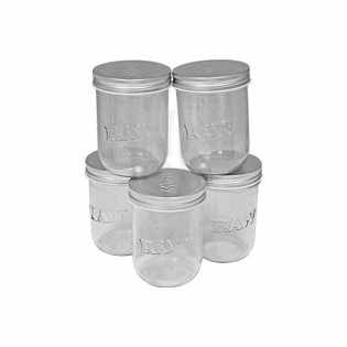 Bote Cristal Raw Mason Jar 473 ml. 5 Unidades