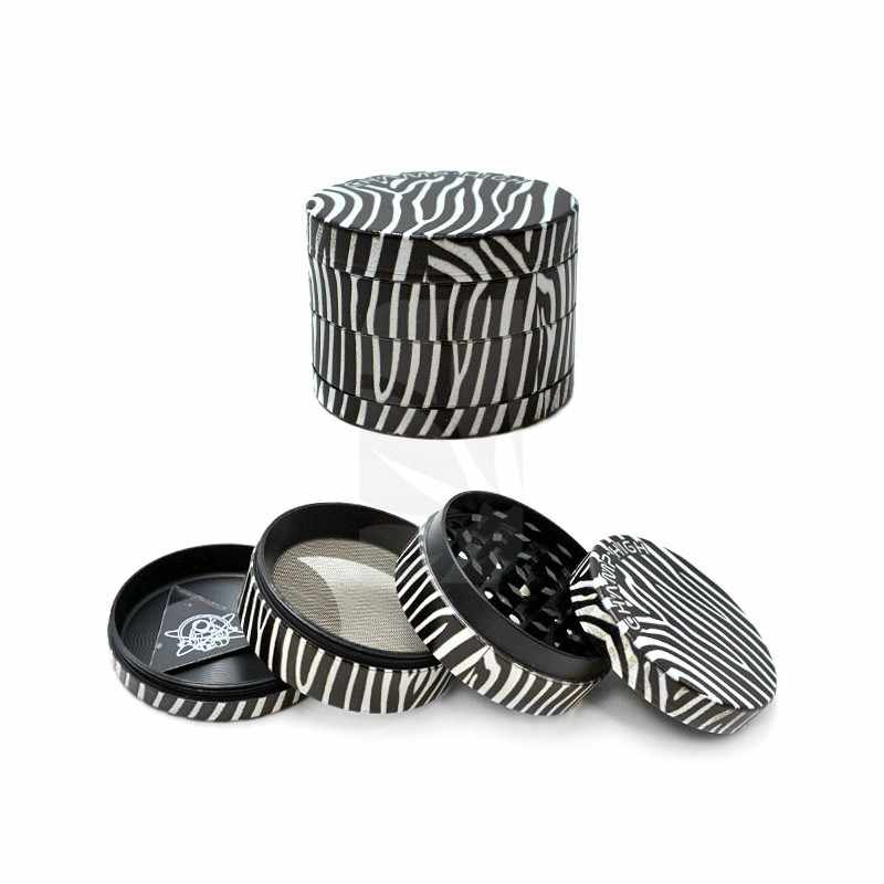 Grinder Animal Skin 50 mm. Sebra 4 partes Grinder Animal Skin 50 mm. Sebra 4 partes