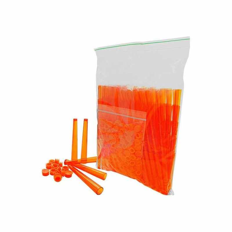 Tube acrylique de stockage orange 100 unités